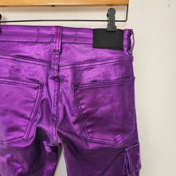 Valabasas Davinchi Purple Waxed Denim Purple Pants Size 28